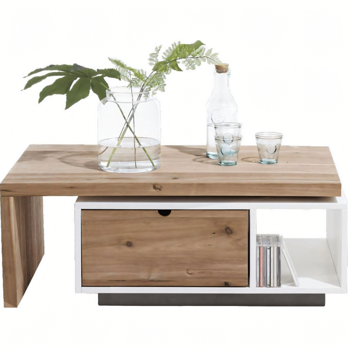 Wooden and white table unit - 100 x 50 x 40 cm | TA51