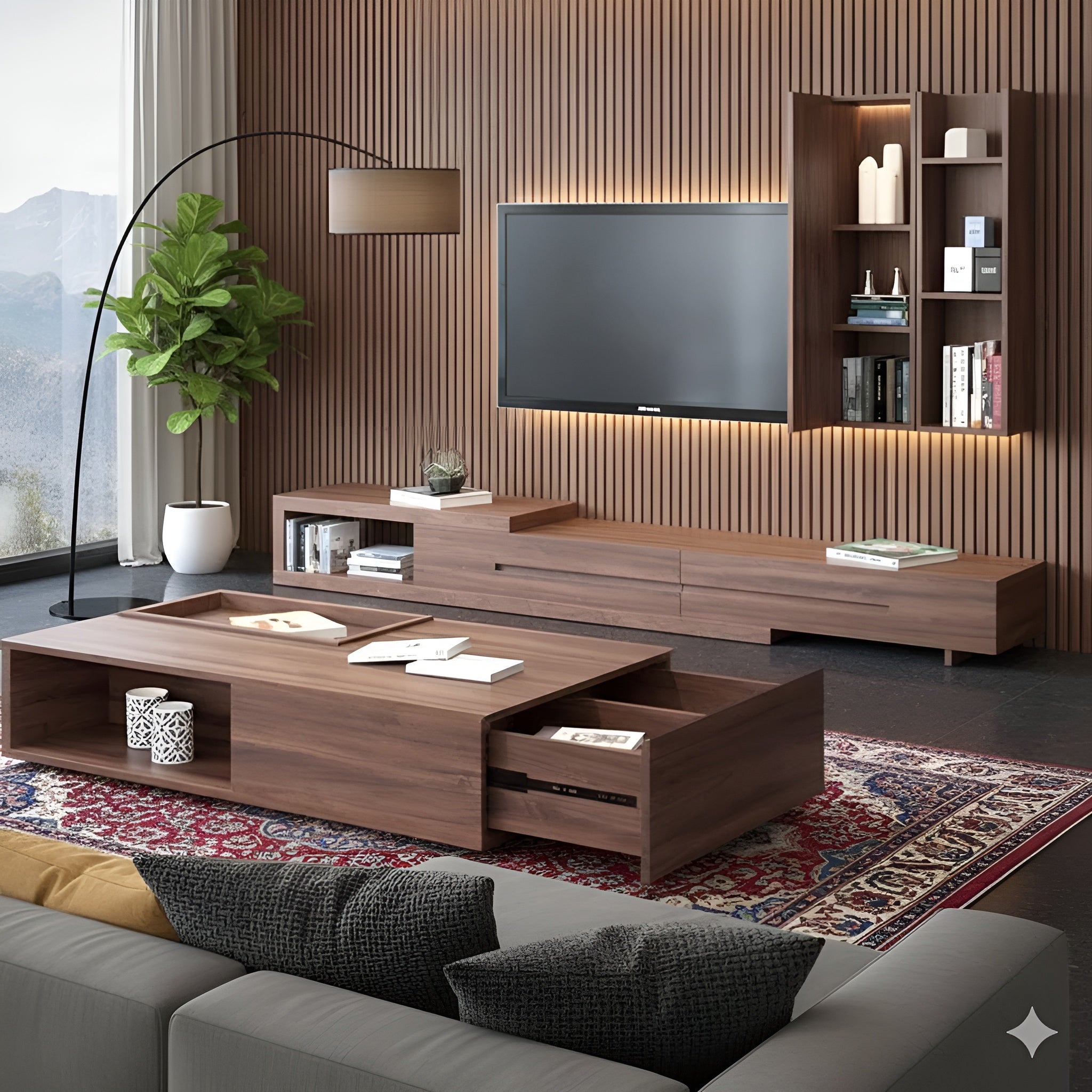 Brown Living Room Set - 240 x 40 x 40 cm | SET50
