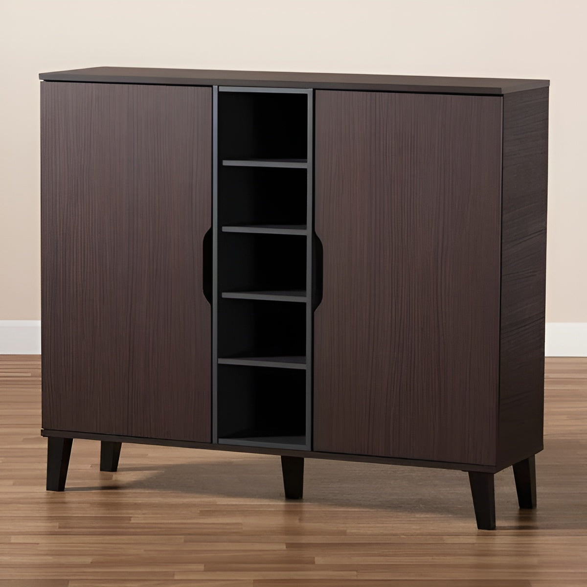 Black and Brown Shoe Cabinet - 120 x 40 x 100 cm | SU100