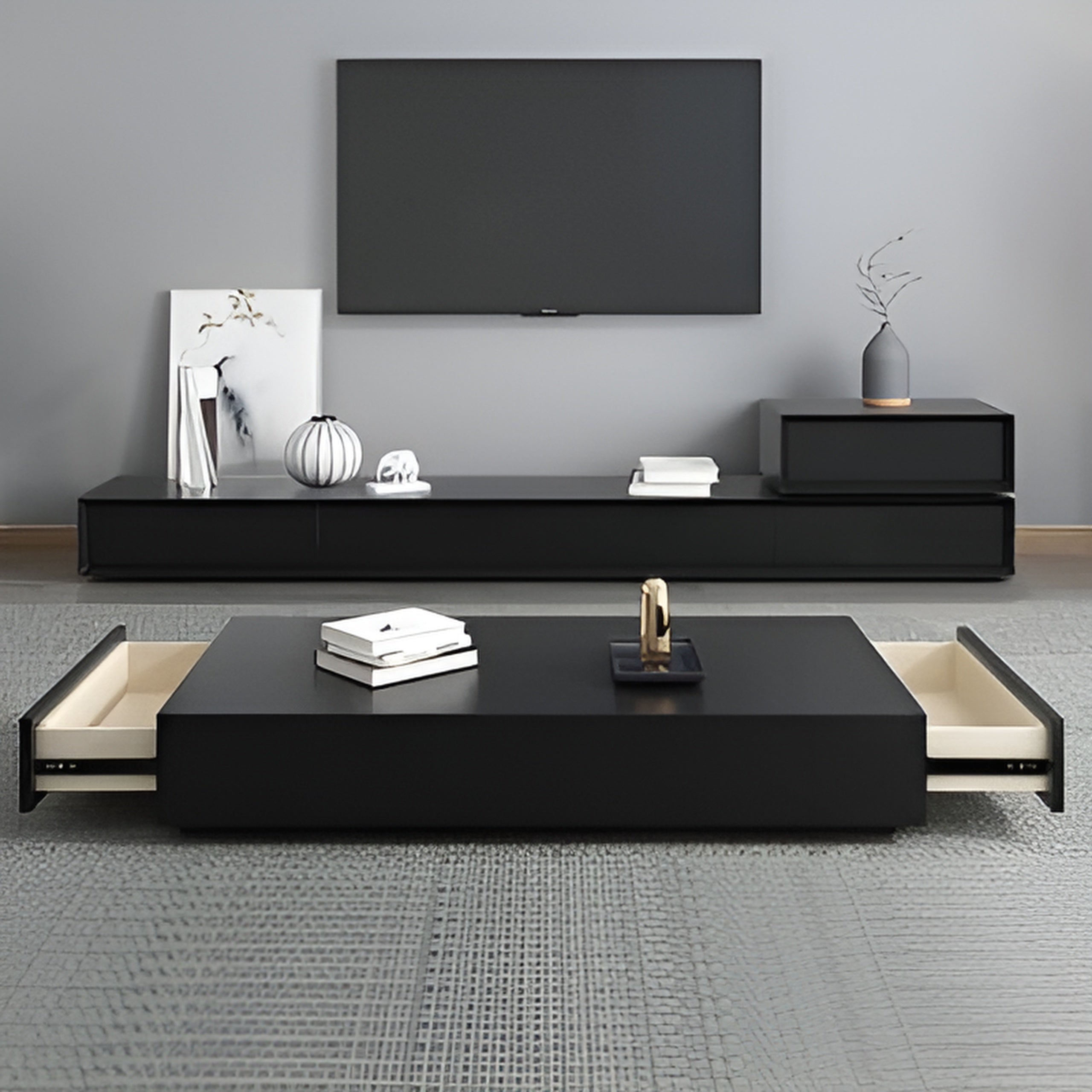 Black Living Room Set - 240 x 40 x 40 cm | SET36
