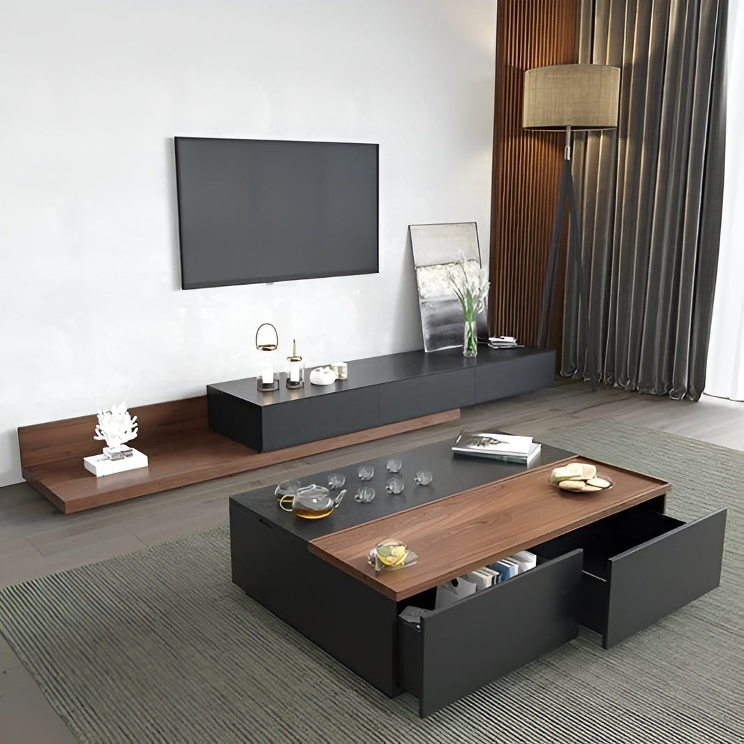 Black and Brown Living Room Set - 240 x 40 x 40 cm | SET6