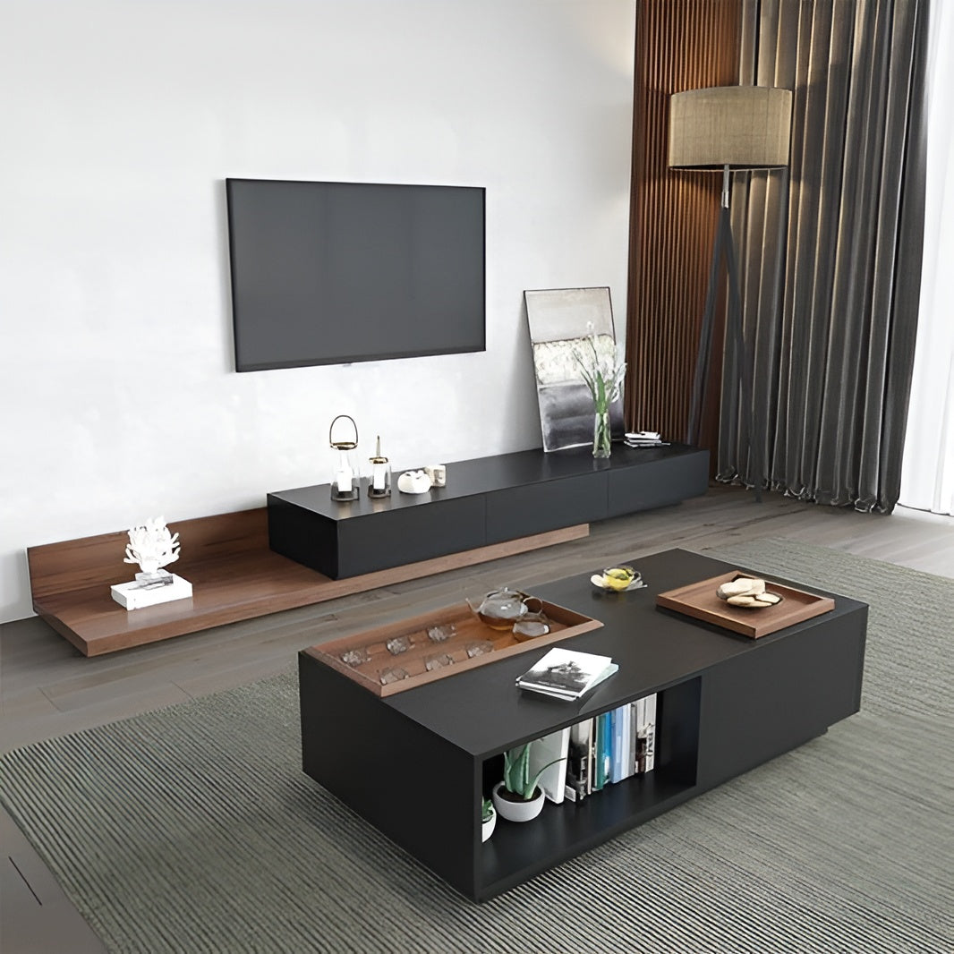 Black and Brown Living Room Set - 240 x 40 x 40 cm | SET12