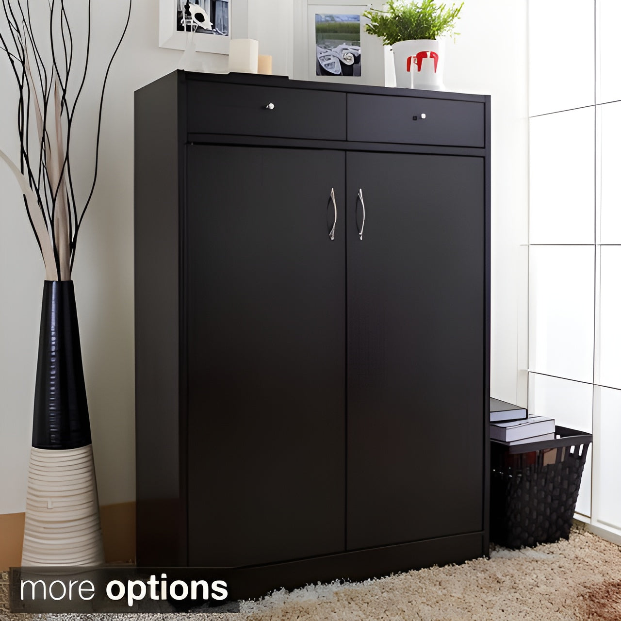 Shoe Cabinet | Black | 80 x 40 x 120 cm | SU40