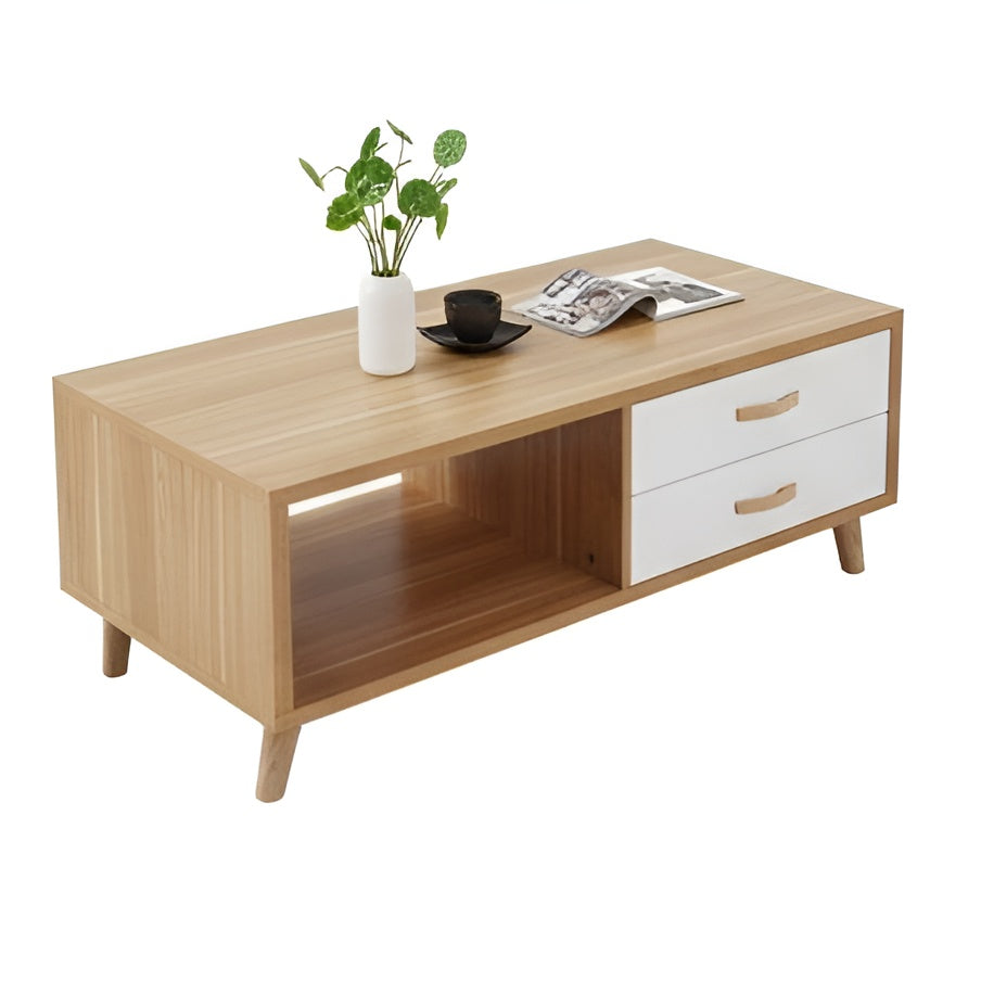 White and Wood Living Room Set - 180 x 40 x 40 cm | SET7