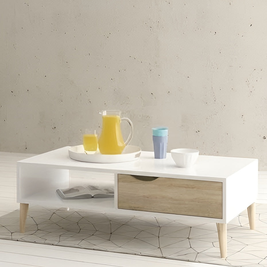 White and Wooden Living Room Set - 120 x 40 x 40 cm | SET13