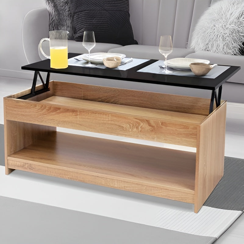 Black and Wooden Table Unit - 100 x 50 x 40 cm | TA77