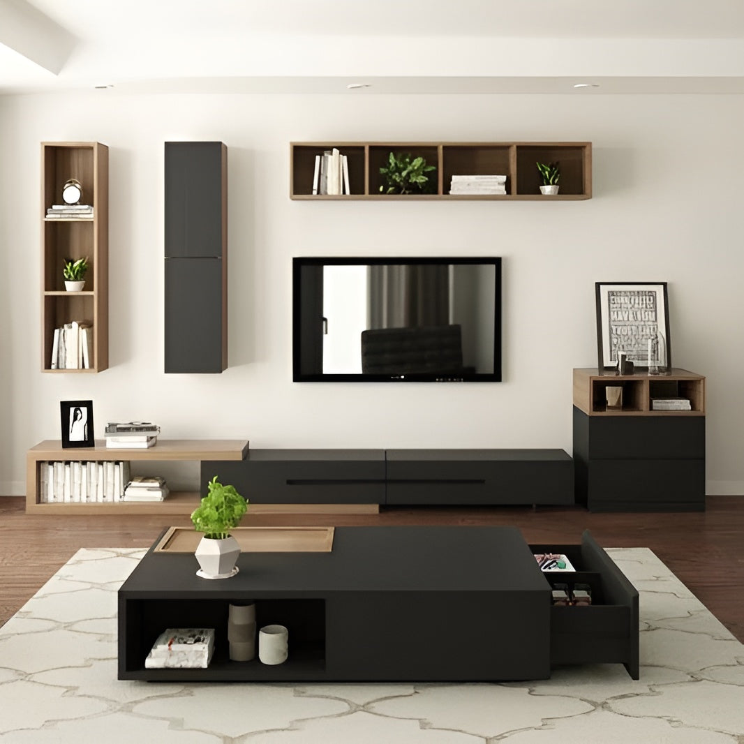 Black Living Room Set - 300 x 40 x 40 cm | SET55