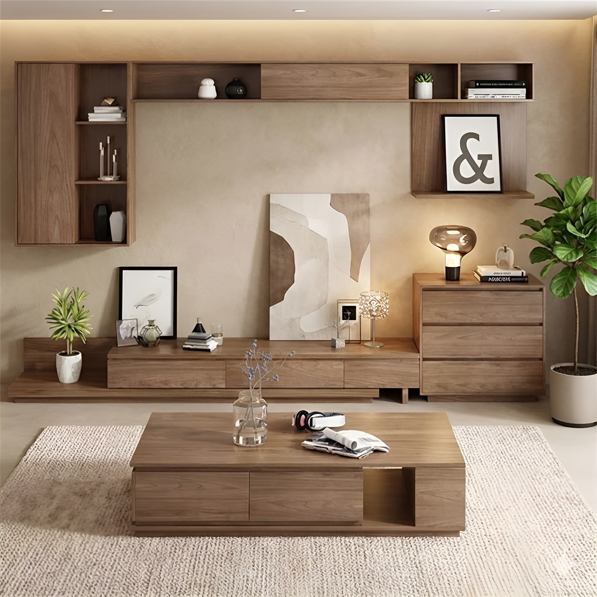 Wooden Living Room Set - 300 x 40 x 40 cm | SET35