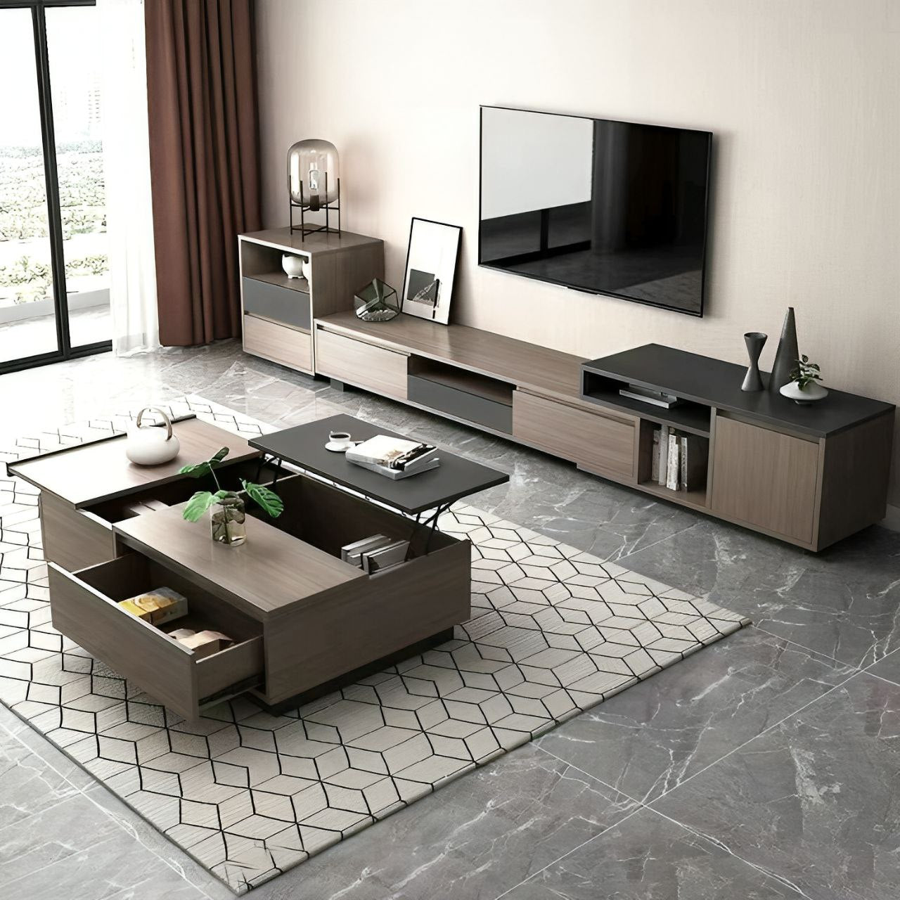 Black and brown living room set - 320 x 40 x 50 cm | SET17