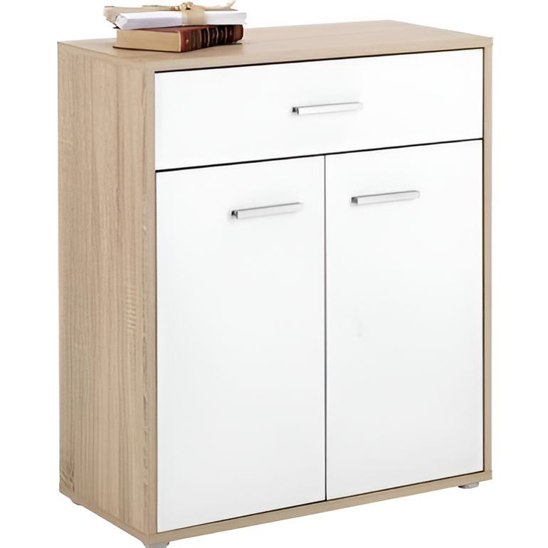 White and Wood Shoe Cabinet - 80 x 40 x 100 cm | SU30