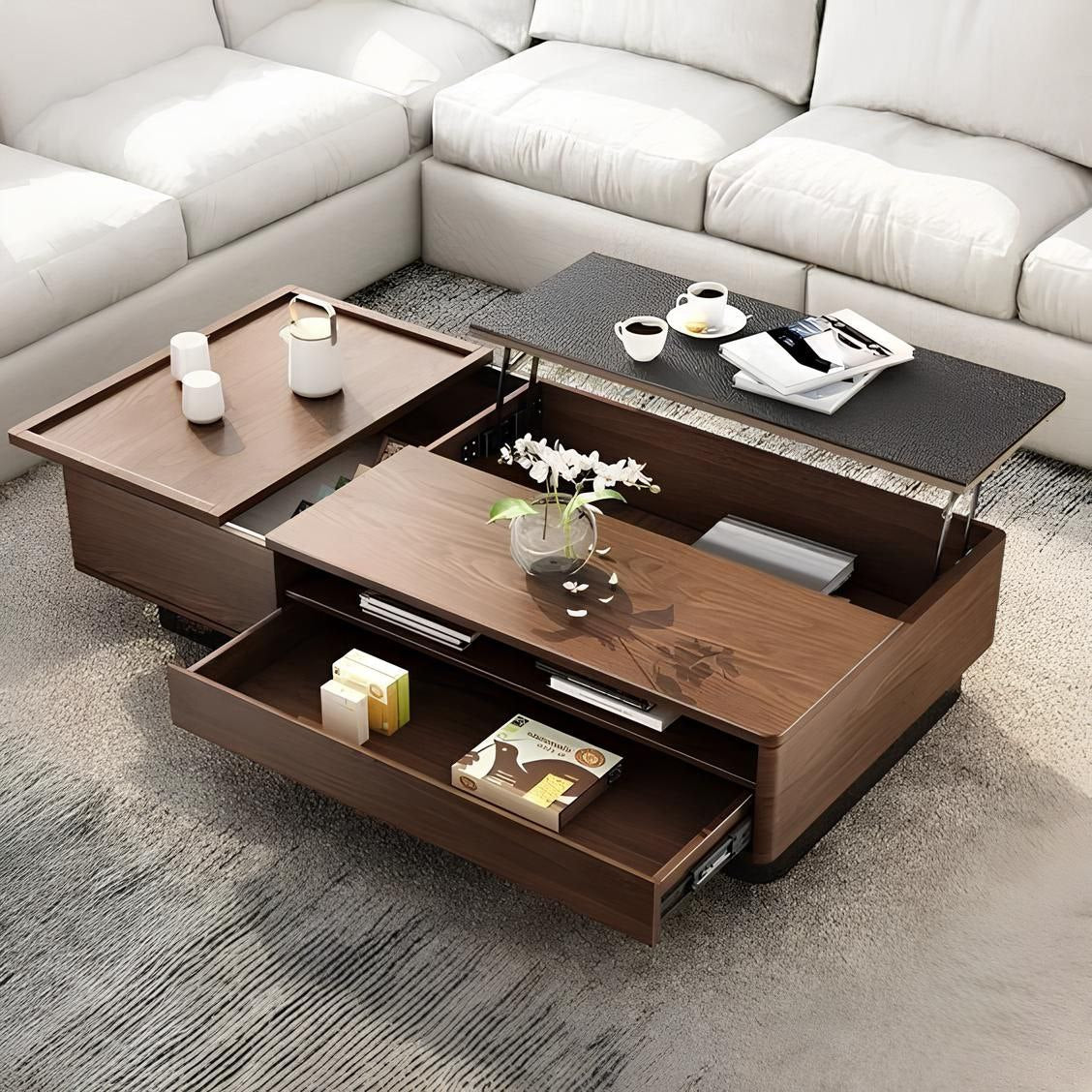 Brown and Black Table Unit - 120 x 70 x 40 cm | TA55