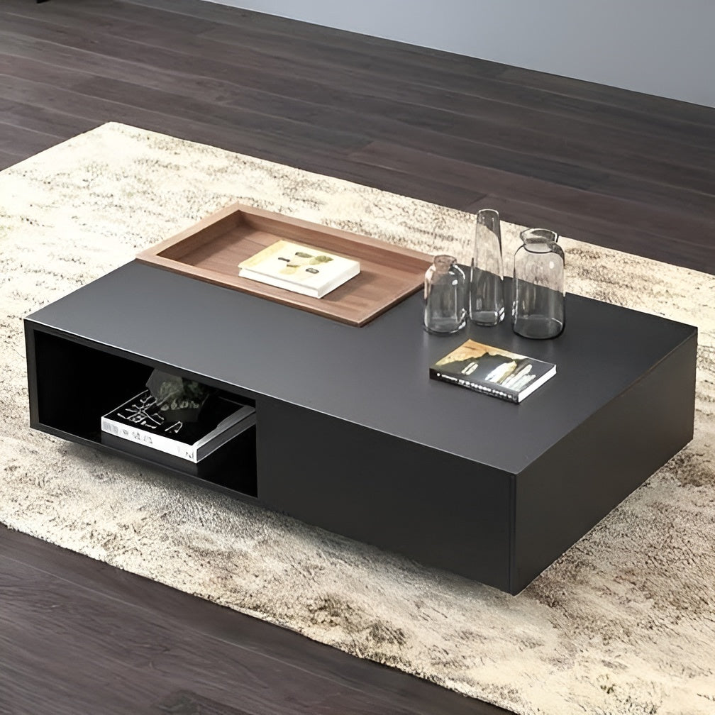Black and Wood Living Room Set - 240 x 40 x 40 cm | SET19