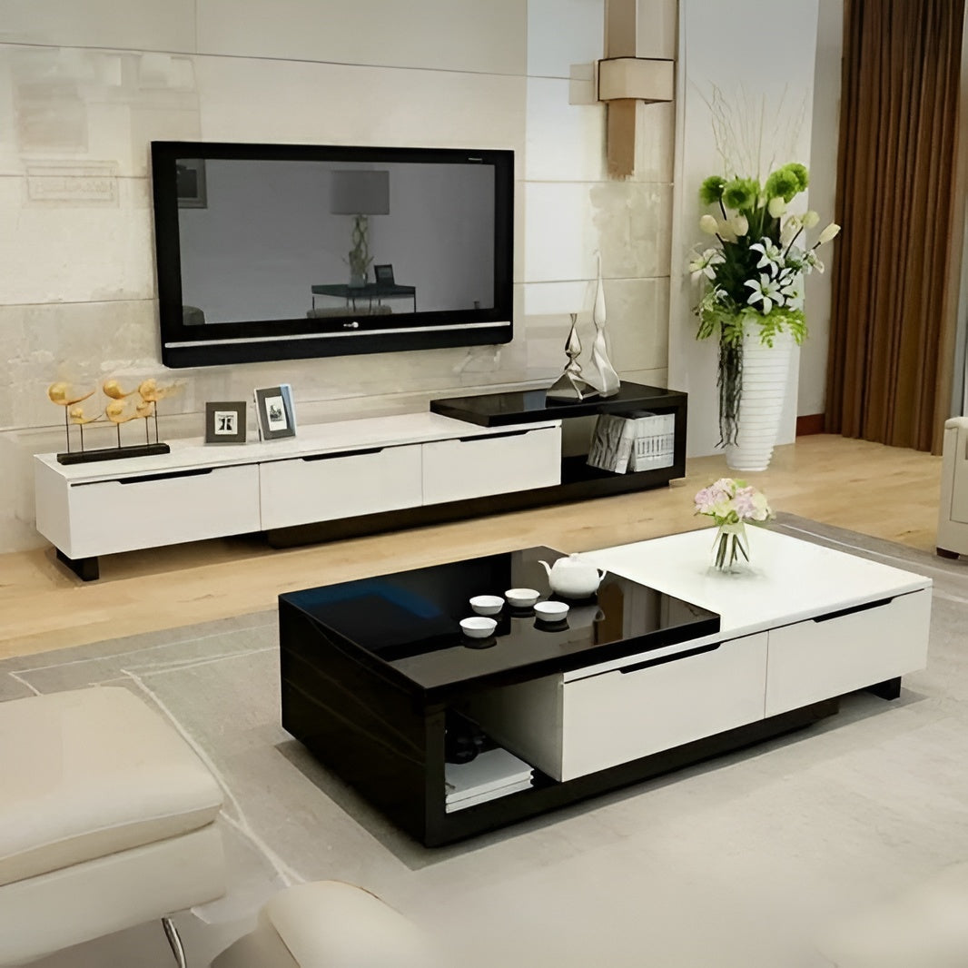 Black and White Living Room Set - 120 x 60 x 35 cm | SET29