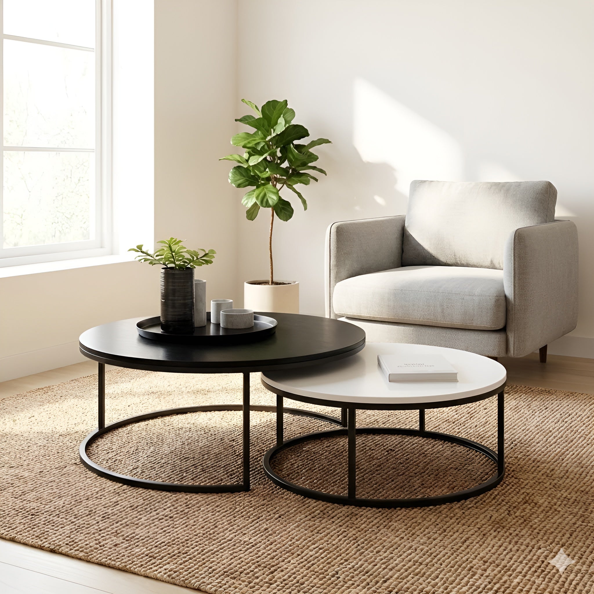 Black and White Living Room Set - 240 x 40 x 40 cm | SET16