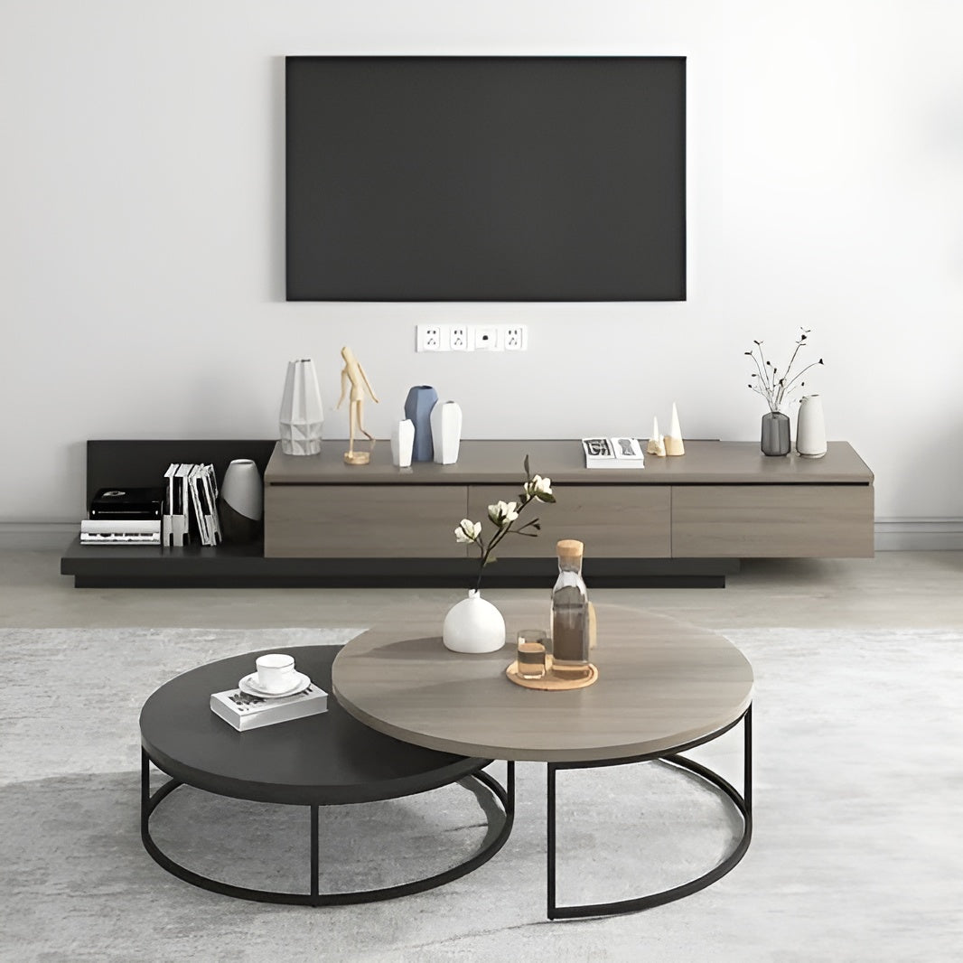 Black and Grey Living Room Set - 240 x 40 x 40 cm | SET15