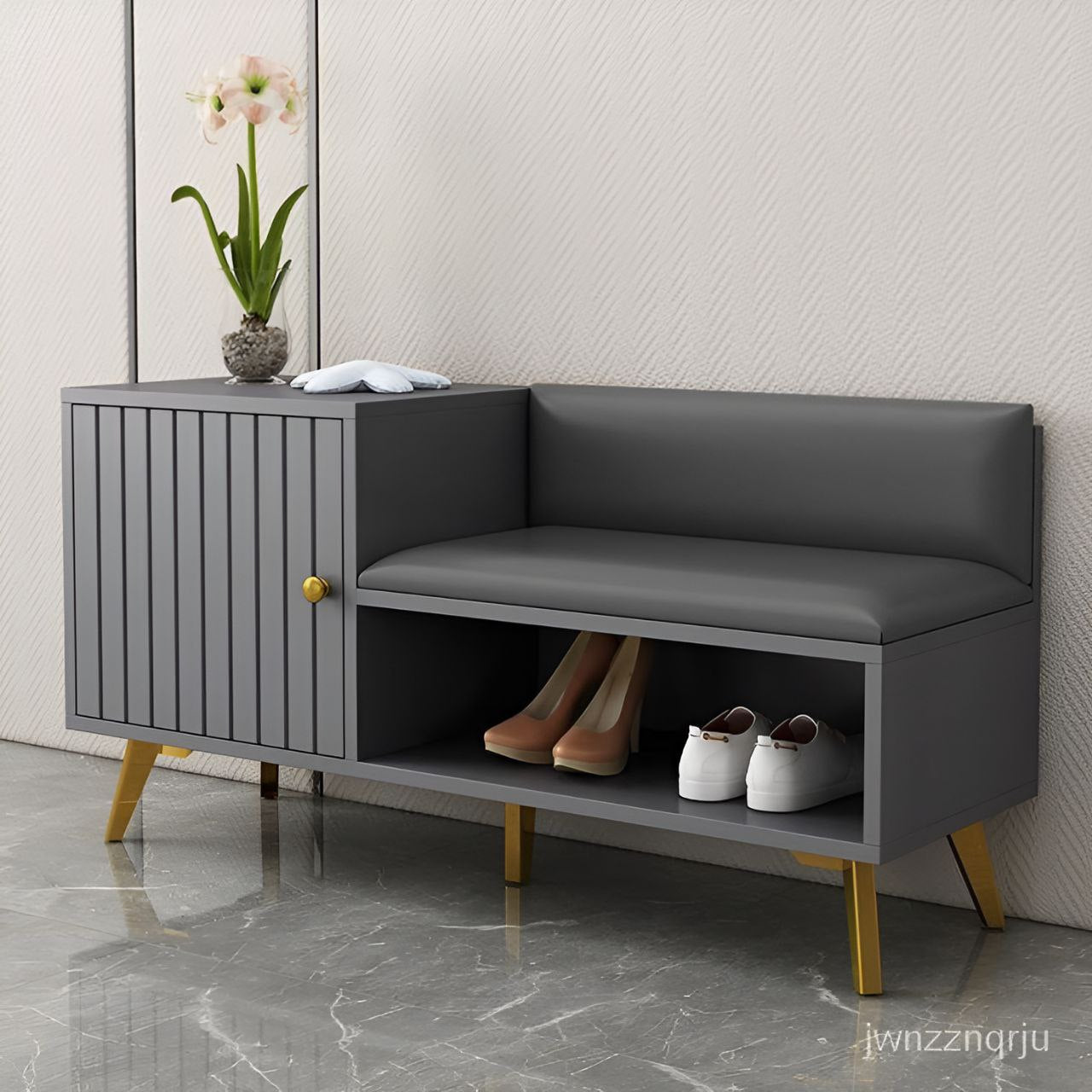 Grey Shoe Cabinet - 100 x 40 x 60 cm | SU70