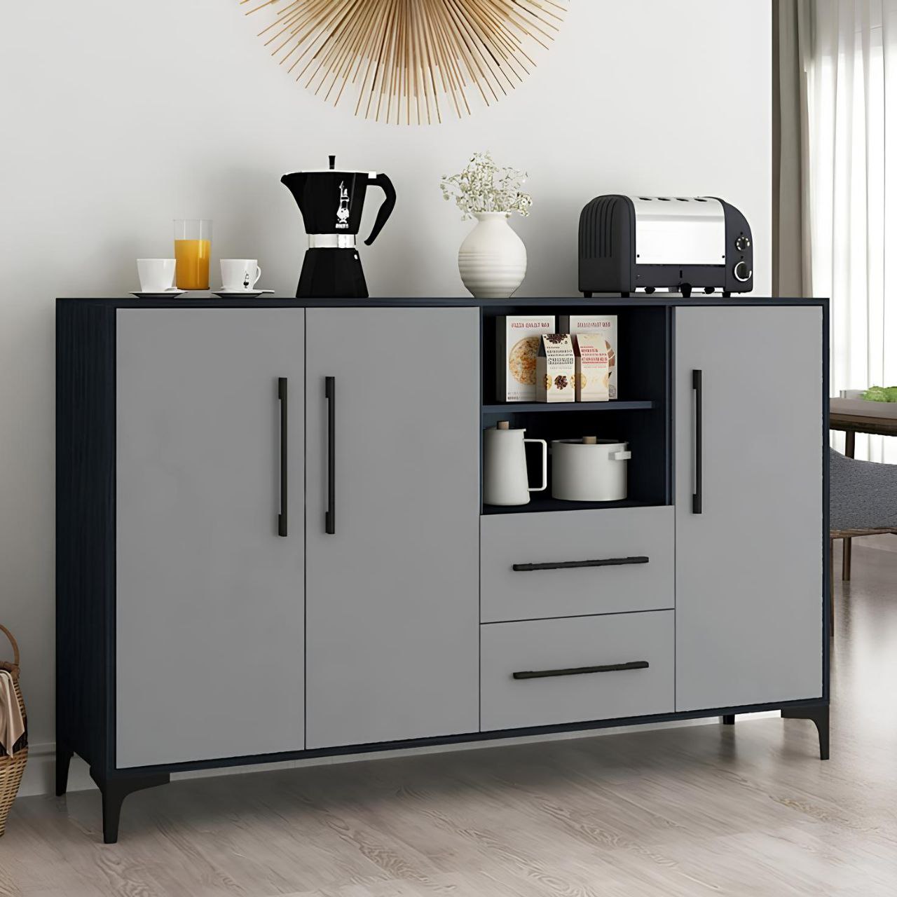 Buffet | Grey & Black | 140 x 40 x 100 | BT8