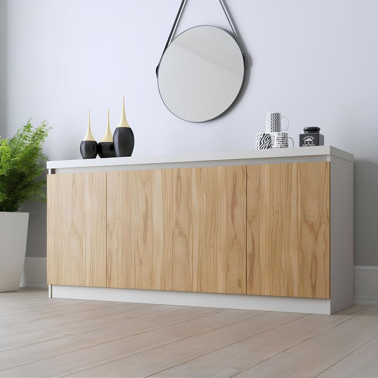 Sideboard | White and Wood | 160 x 40 x 90 | BT25