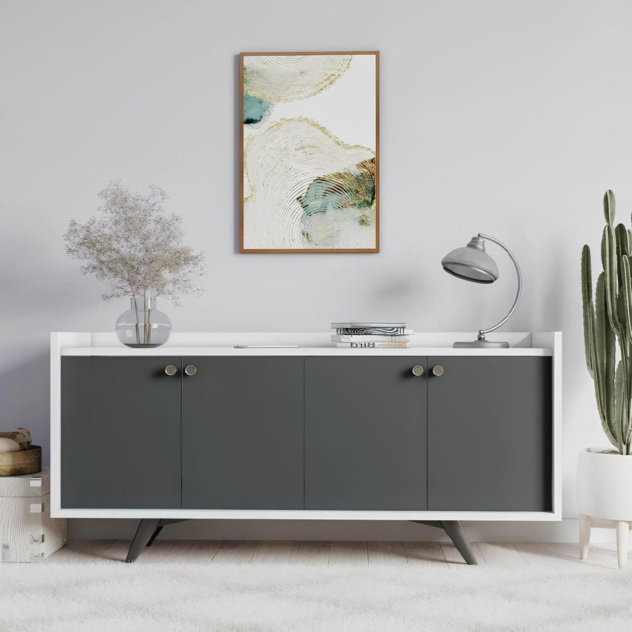 Buffet | White and Grey | 150 x 40 x 90 | BT18